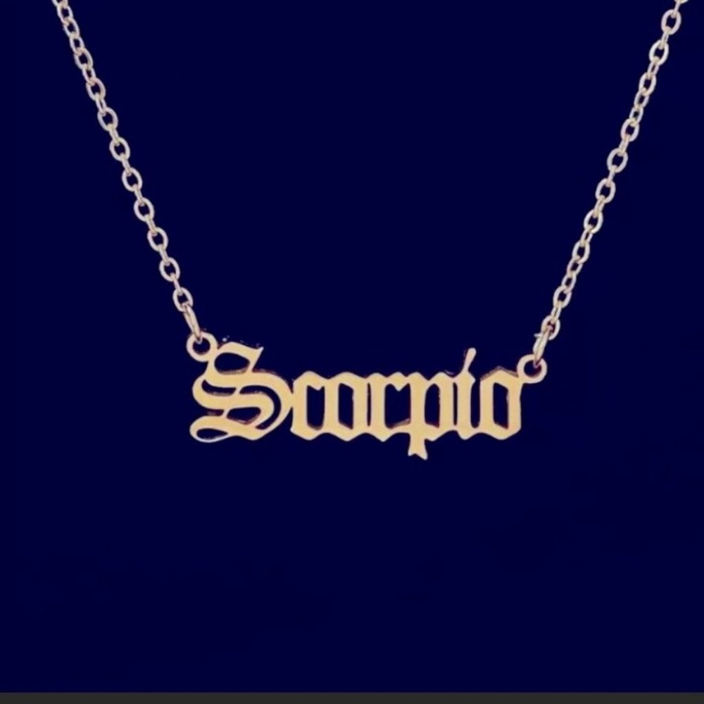 12 Astrological Letter Pendants Gold Necklace 925 - Picture 5 of 13
